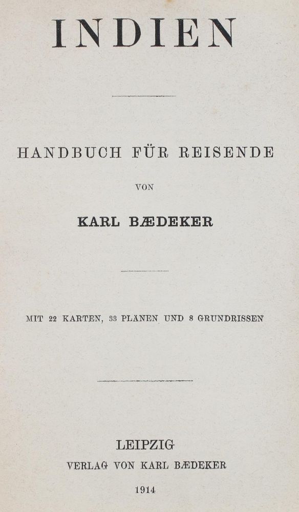 Große Abbildung Nr.1: 134-1964 Indien.: (Verschiedene Länder - Geschichte, Baedeker)