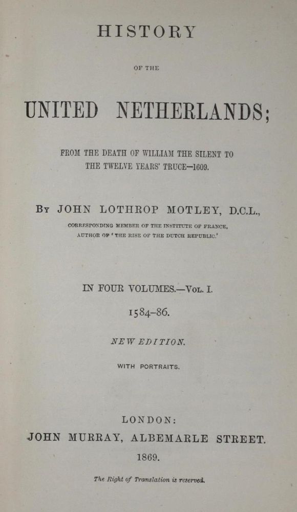 Große Abbildung Nr.1: 134-1987 Motley,J.L.: (Verschiedene Länder - Geschichte, Benelux)