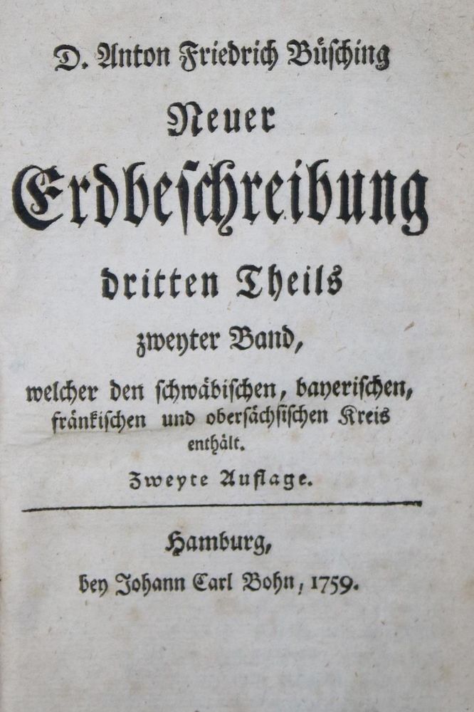 Große Abbildung Nr.1: 134-1992 Büsching,A.F.: (Verschiedene Länder - Geschichte)