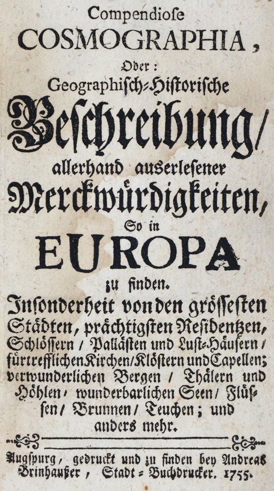 Große Abbildung Nr.2: 134-1993 Compendiose Cosmographia,: (Verschiedene Länder - Geschichte)