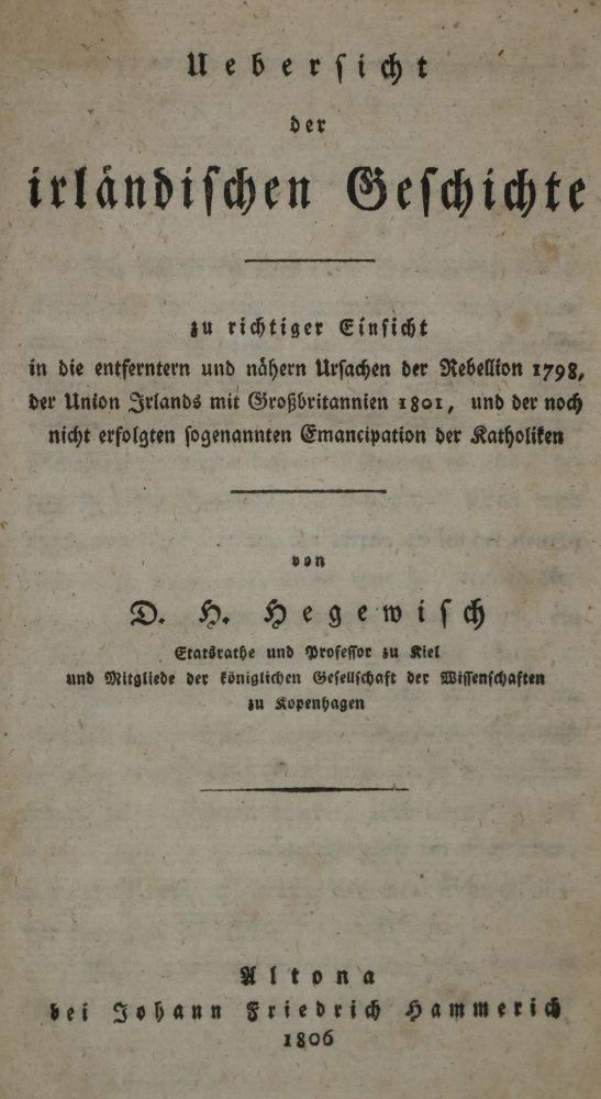 Große Abbildung Nr.1: 134-2021 Hegewisch,D.H.: (Verschiedene Länder - Geschichte, Irland)