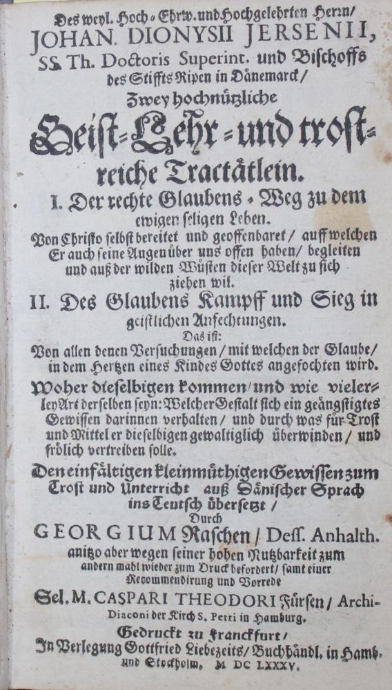 Große Abbildung Nr.1: 134-207 Jersin,J.D.: (Alte Drucke, Handschriften und Theologie)