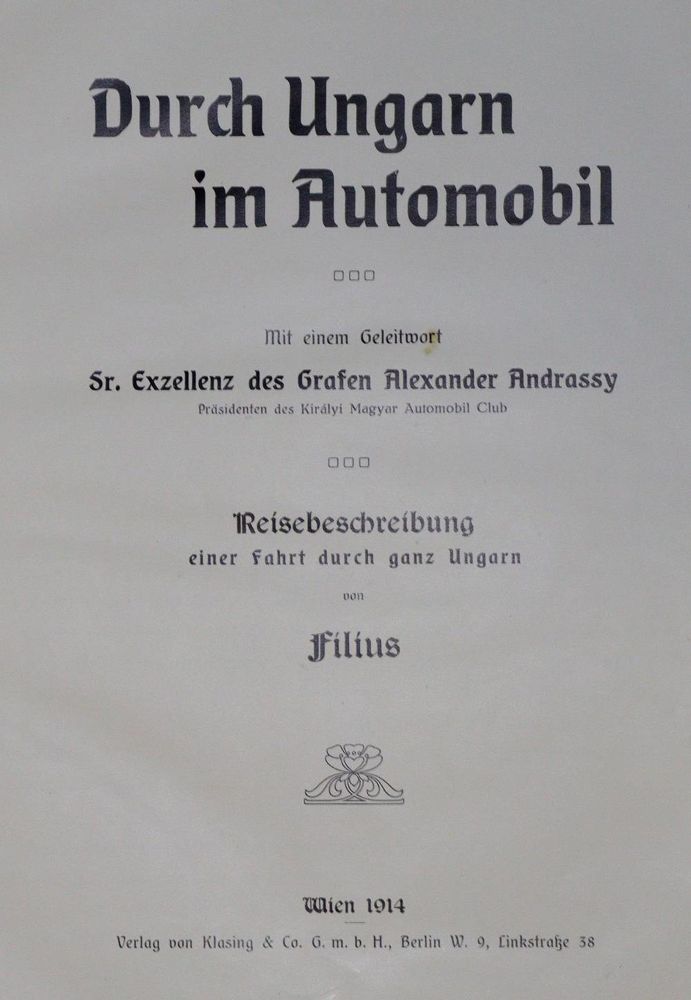 Große Abbildung Nr.1: 134-2076 Filius (d.i. A.Schmal).: (Verschiedene Länder - Geschichte, Ungarn, Auto)