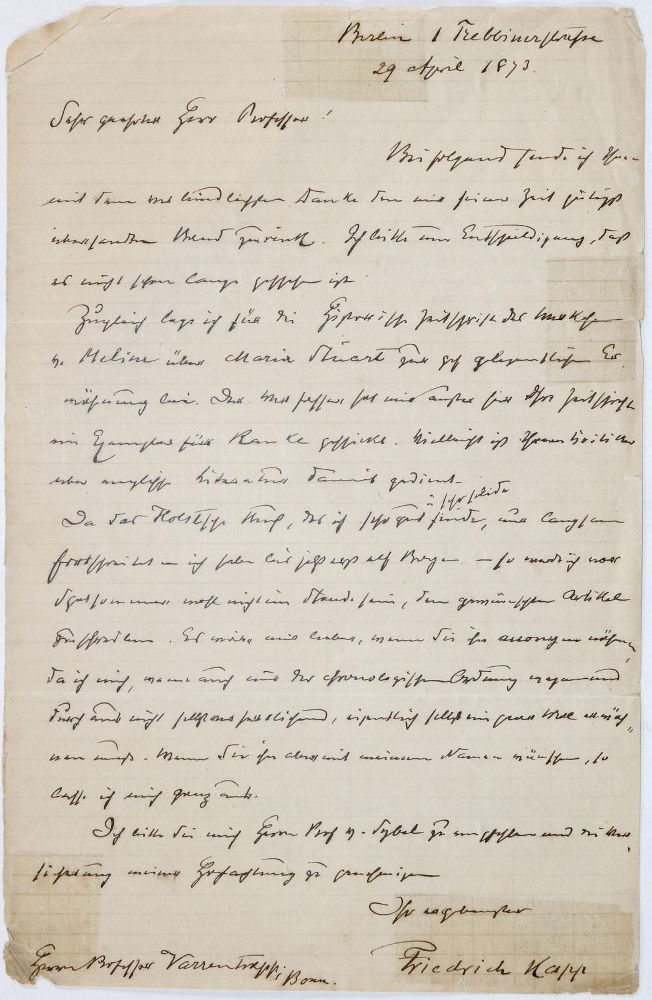 Große Abbildung Nr.1: 134-2103 Kapp, Friedrich,: (Autographen)