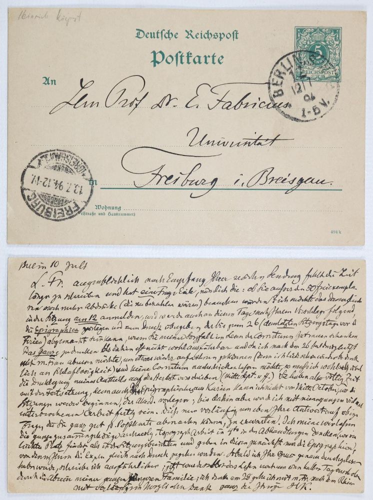 Große Abbildung Nr.1: 134-2104 Kiepert, Heinrich,: (Autographen)