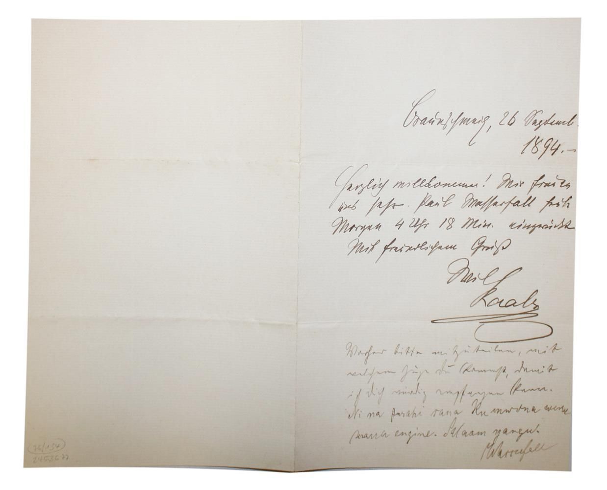 Große Abbildung Nr.1: 134-2117 Raabe, Wilhelm,: (Autographen)