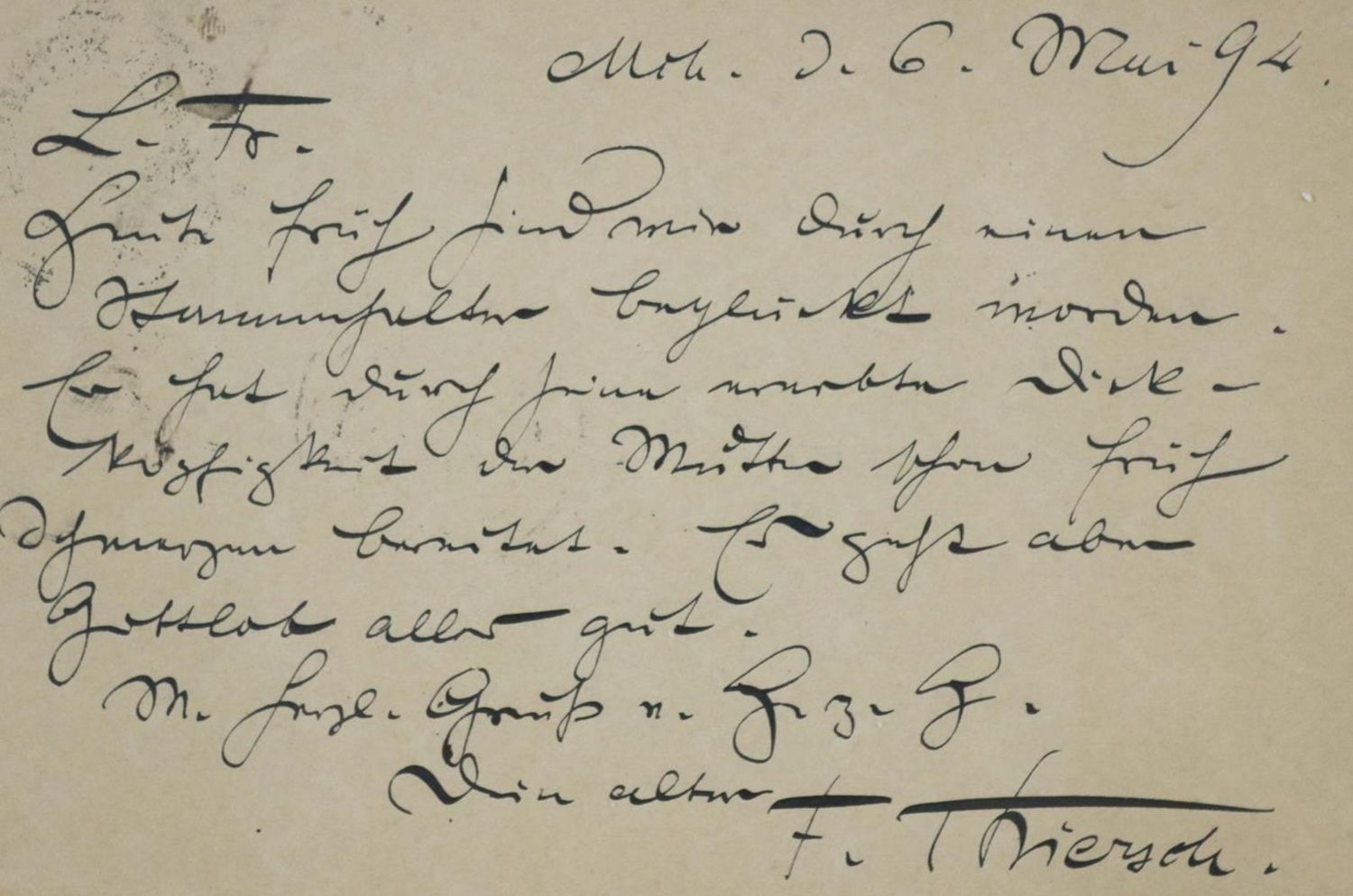 Große Abbildung Nr.2: 134-2132 Thiersch, Friedrich v.,: (Autographen)