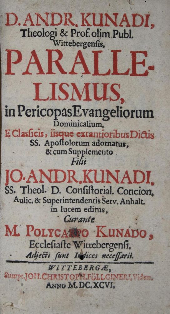 Große Abbildung Nr.1: 134-219 Kunad,A.: (Alte Drucke, Handschriften und Theologie)