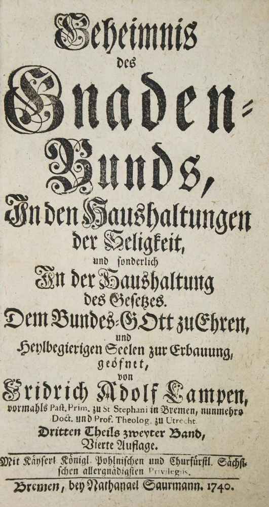 Große Abbildung Nr.1: 134-222 Lampe,F.A.: (Alte Drucke, Handschriften und Theologie)