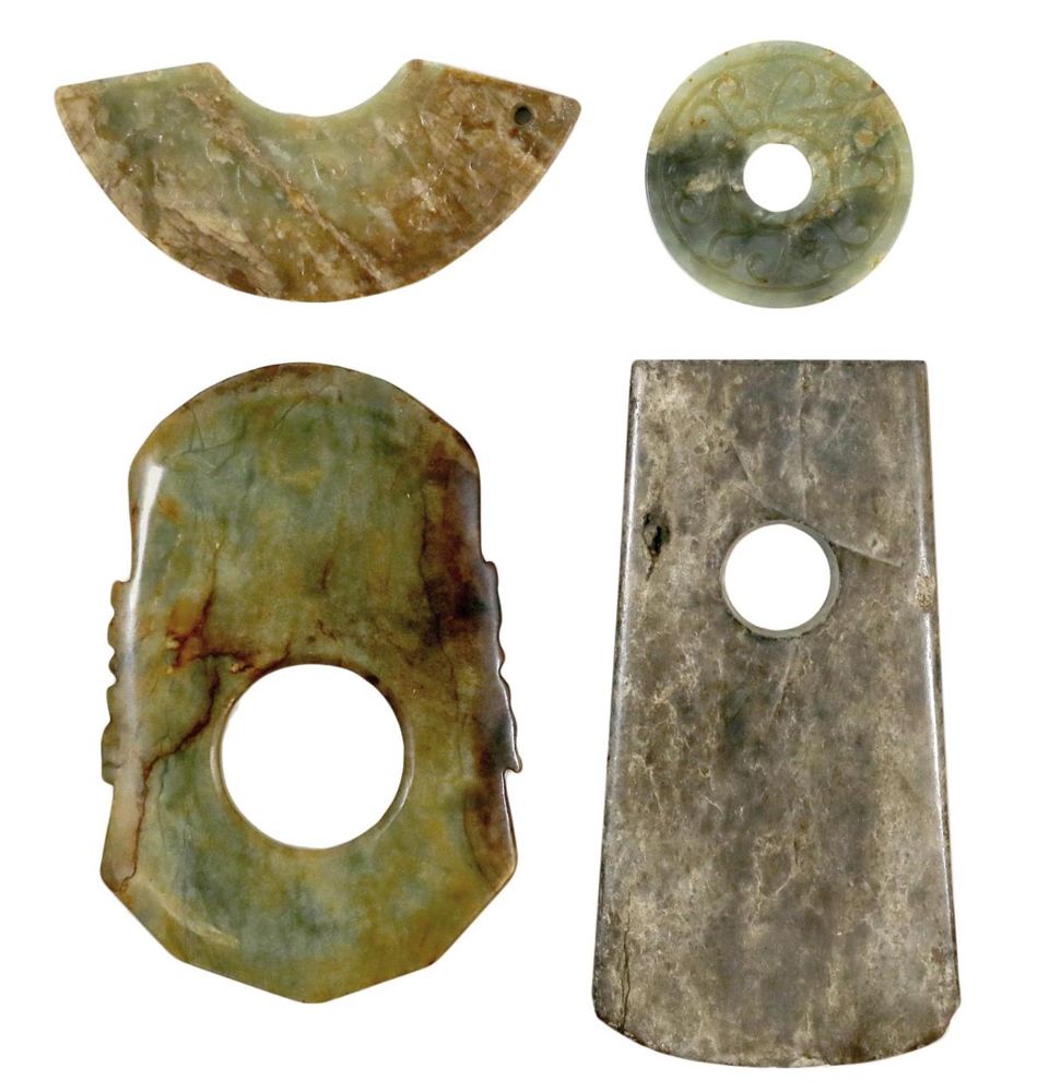 Große Abbildung Nr.1: 134-2308 Vier Teile Jade,: (Asiatika)