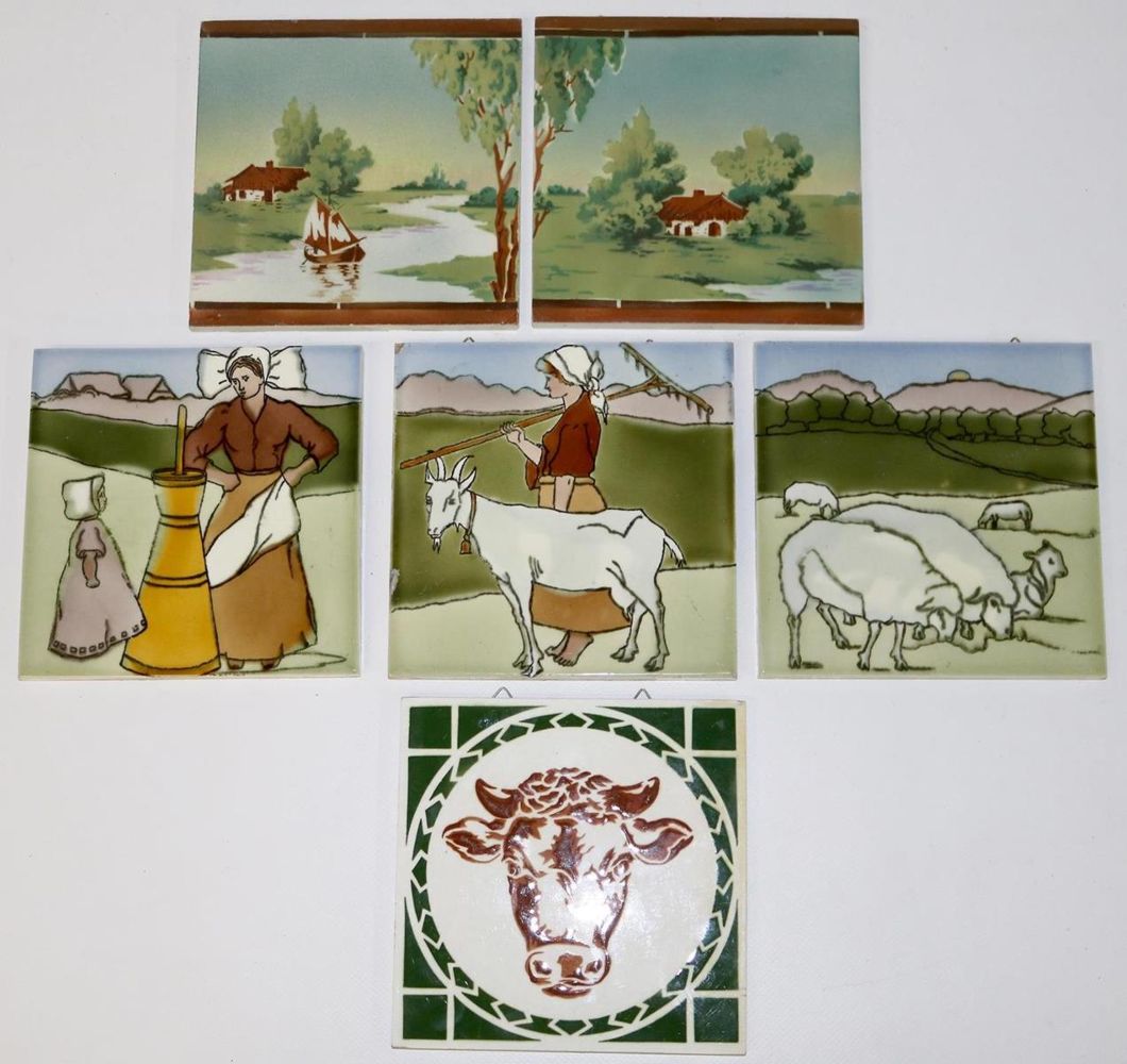 Große Abbildung Nr.2: 134-2379 Jugendstilfliesen.: (Porzellan u. Keramik, Fliesen)