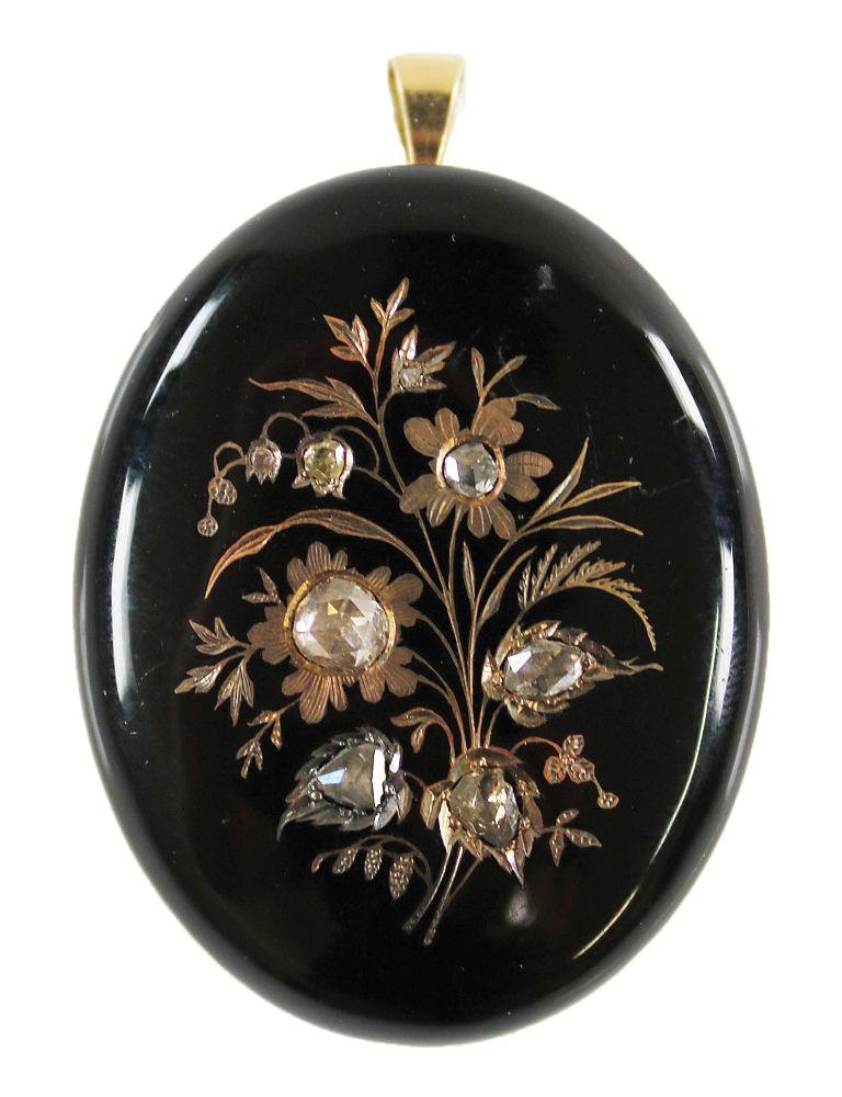 Große Abbildung Nr.1: 134-2404 Prachtanhänger mit Diamantrosen.: (Schmuck, Anhänger)