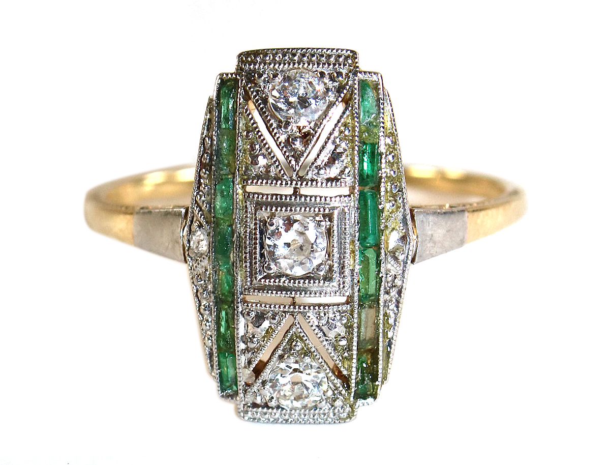Große Abbildung Nr.1: 134-2435 Art Déco Brillantring.: (Schmuck, Ringe)