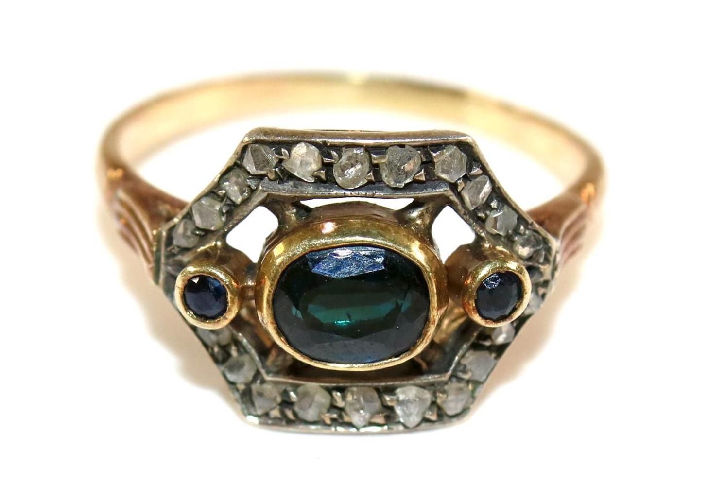 Große Abbildung Nr.1: 134-2449 Diamant-Saphirring des: (Schmuck, Ringe)