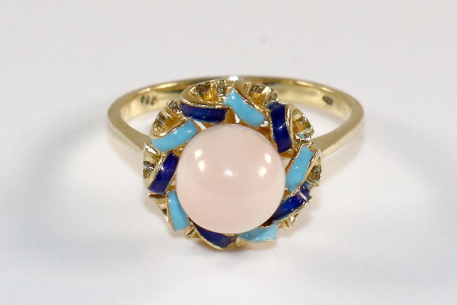 Große Abbildung Nr.1: 134-2454 Korallenring 750 GG: (Schmuck, Ringe)