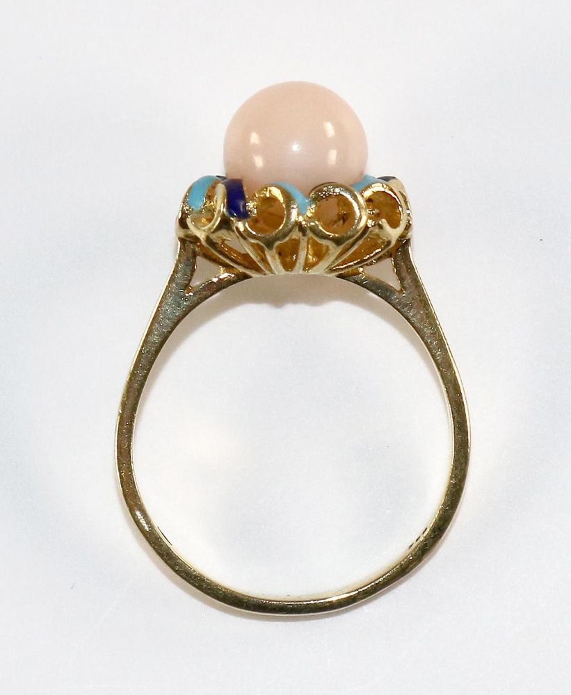 Große Abbildung Nr.2: 134-2454 Korallenring 750 GG: (Schmuck, Ringe)