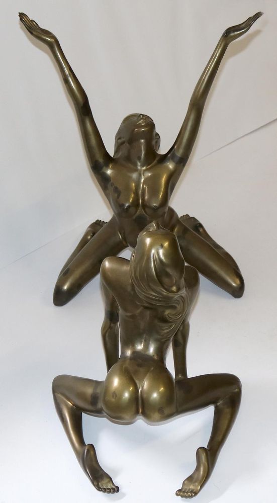 Große Abbildung Nr.3: 134-2483 Zwei weibliche Bronzeakte,: (Skulpturen - Plastiken)
