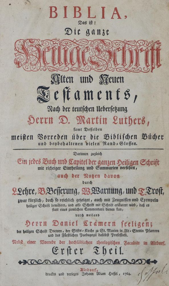 Große Abbildung Nr.2: 134-25 Biblia germanica.: (Bibeln)