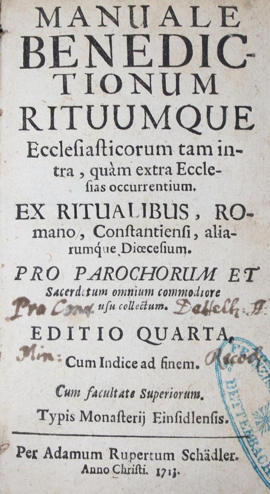 Große Abbildung Nr.1: 134-256 Manuale Benedictionum: (Alte Drucke, Handschriften und Theologie)