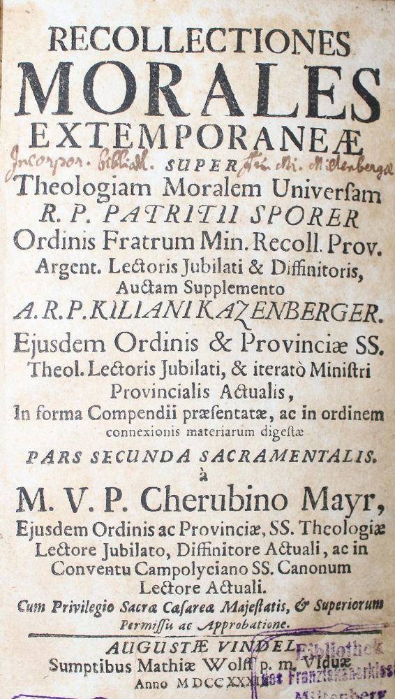 Große Abbildung Nr.1: 134-259 Mayr,C.: (Alte Drucke, Handschriften und Theologie)