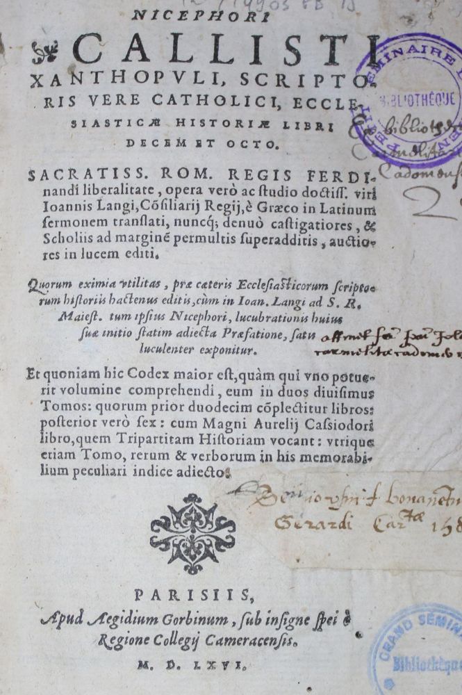 Große Abbildung Nr.1: 134-272 Nicephorus Callistus,X.: (Alte Drucke, Handschriften und Theologie)