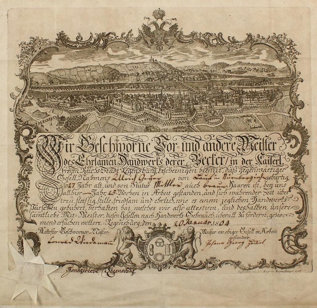 Große Abbildung Nr.1: 134-2841 Regensburg.: (Deutschland, Handwerkskundschaften)