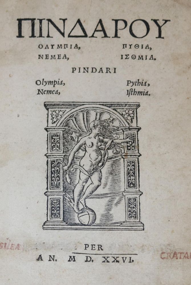 Große Abbildung Nr.23: 134-289 Pindar.: (Alte Drucke, Handschriften und Theologie)