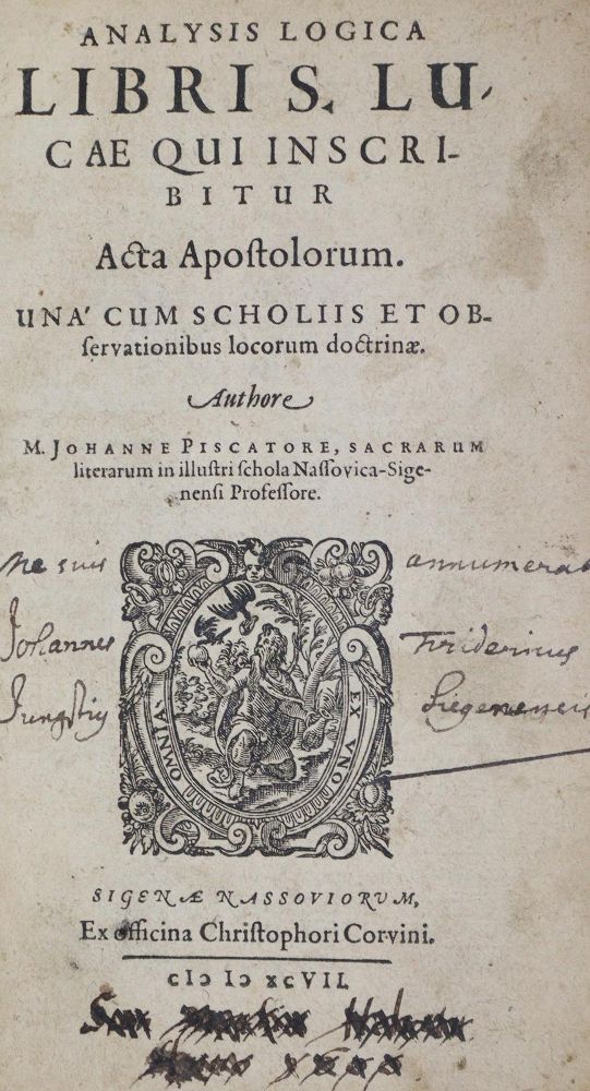 Große Abbildung Nr.1: 134-291 Piscator,J.: (Alte Drucke, Handschriften und Theologie)