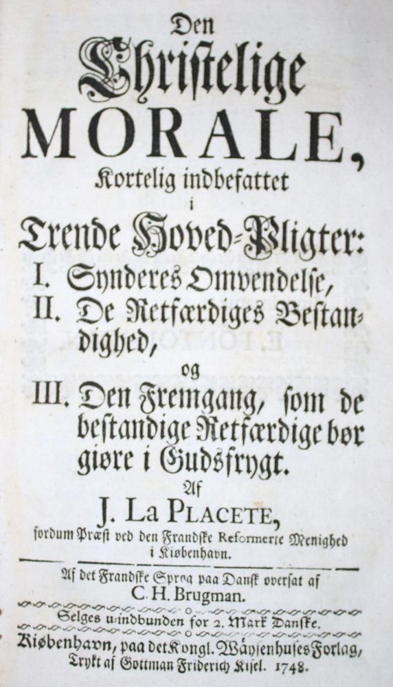 Große Abbildung Nr.1: 134-292 Placette,J.la.: (Alte Drucke, Handschriften und Theologie)
