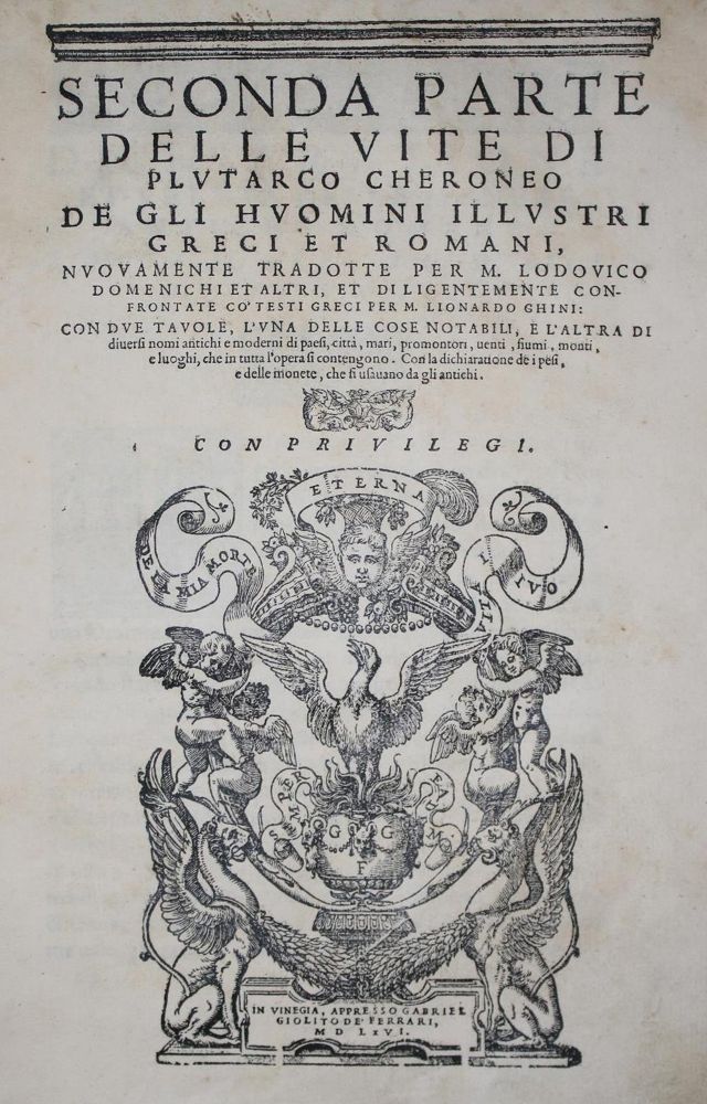 Große Abbildung Nr.1: 134-294 Plutarch.: (Alte Drucke, Handschriften und Theologie)