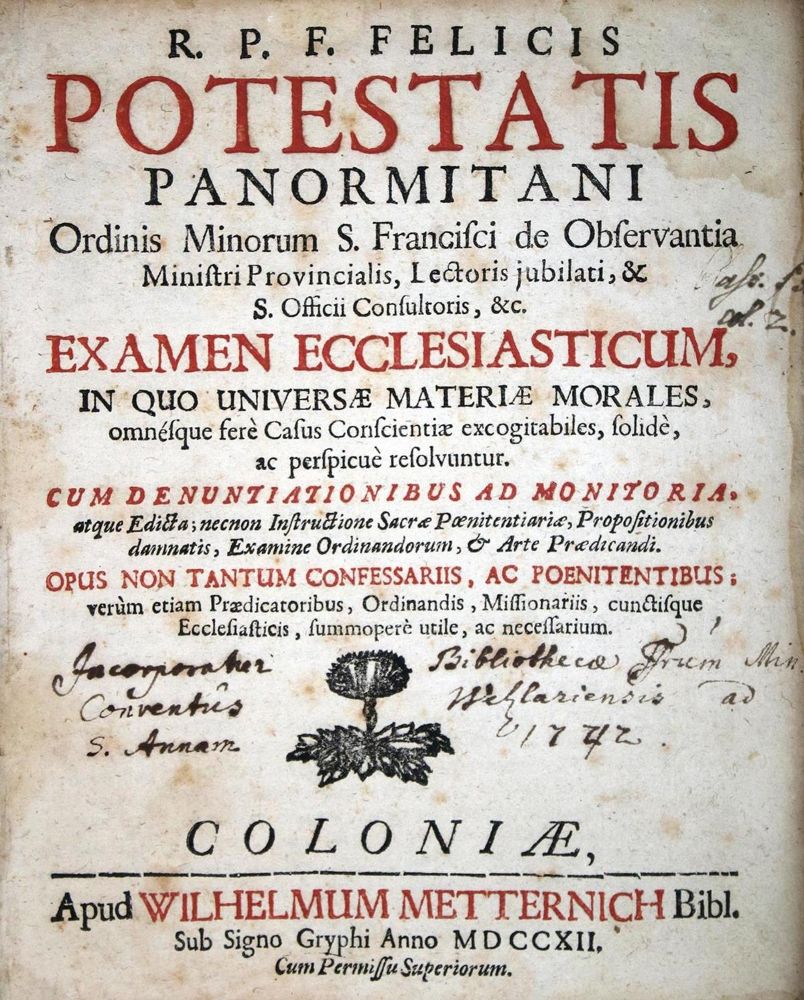 Große Abbildung Nr.1: 134-300 Potesta,F.: (Alte Drucke, Handschriften und Theologie)