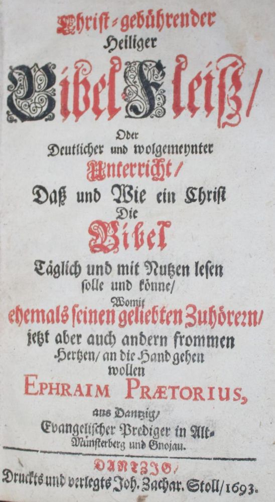 Große Abbildung Nr.1: 134-301 Praetorius,E.: (Alte Drucke, Handschriften und Theologie)