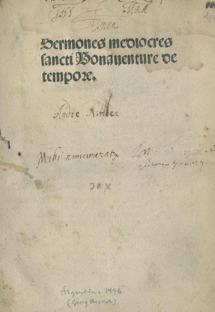 Große Abbildung Nr.1: 134-306 (Pseudo-)Bonaventura.: (Alte Drucke, Handschriften und Theologie)