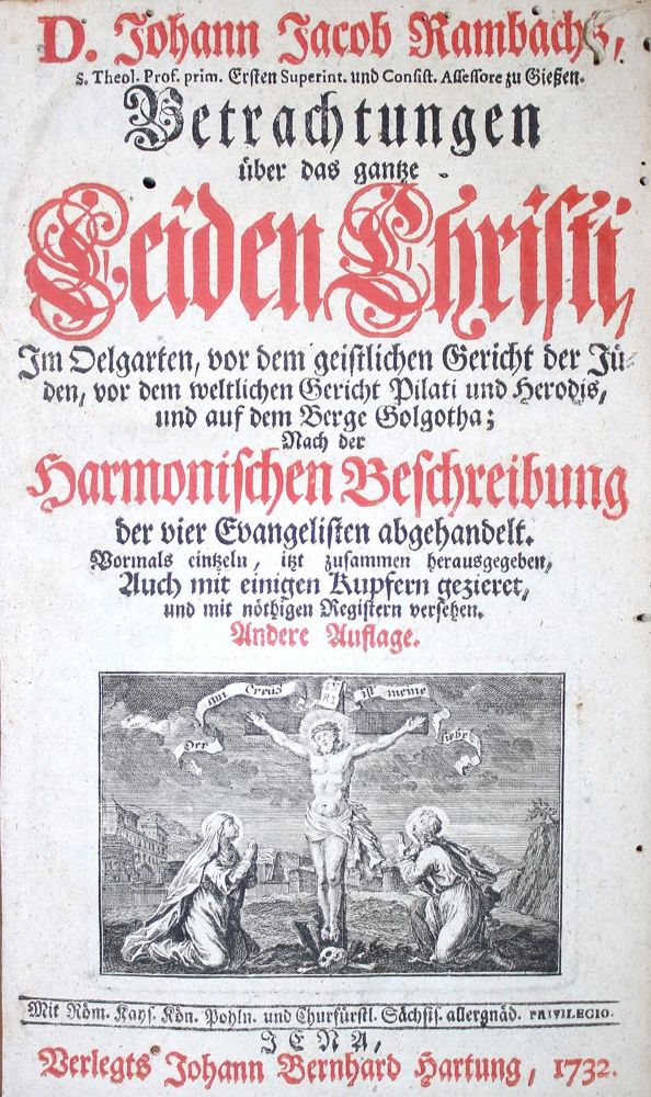 Große Abbildung Nr.1: 134-310 Rambach,J.J.: (Alte Drucke, Handschriften und Theologie)