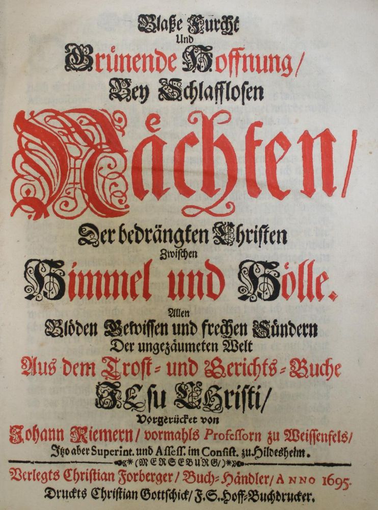Große Abbildung Nr.1: 134-319 Riemer,J.: (Alte Drucke, Handschriften und Theologie)