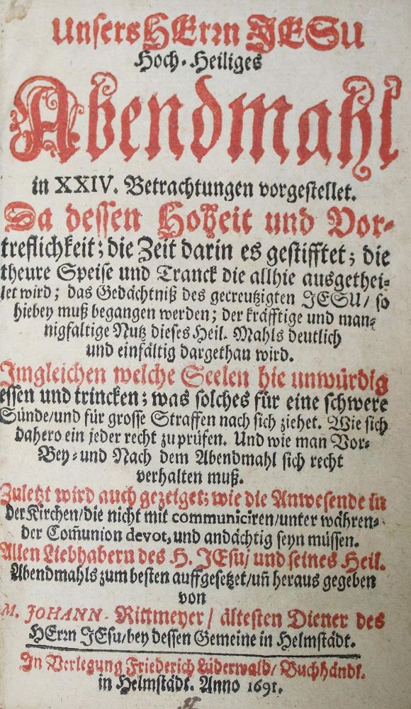 Große Abbildung Nr.1: 134-322 Rittmeyer,J.: (Alte Drucke, Handschriften und Theologie)