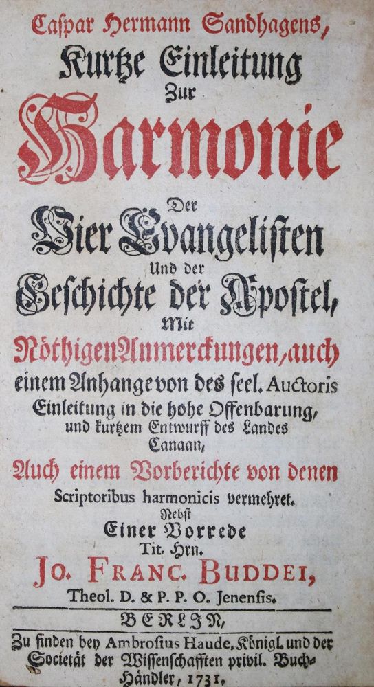 Große Abbildung Nr.1: 134-339 Sandhagen,C.H.: (Alte Drucke, Handschriften und Theologie)