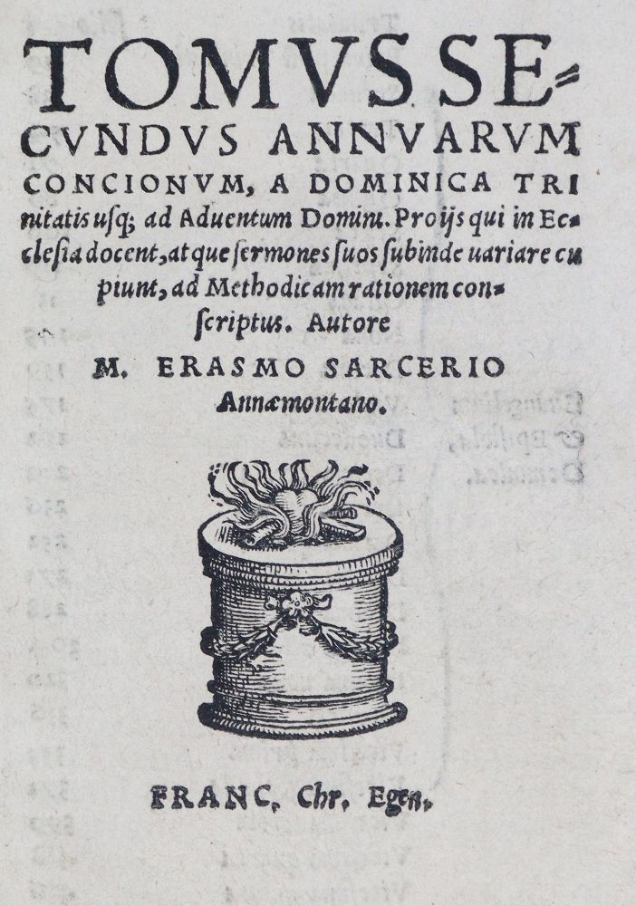Große Abbildung Nr.1: 134-340 Sarcerius,E.: (Alte Drucke, Handschriften und Theologie)