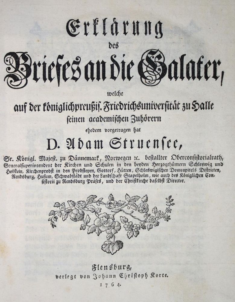 Große Abbildung Nr.1: 134-364 Struensee,A.: (Alte Drucke, Handschriften und Theologie)