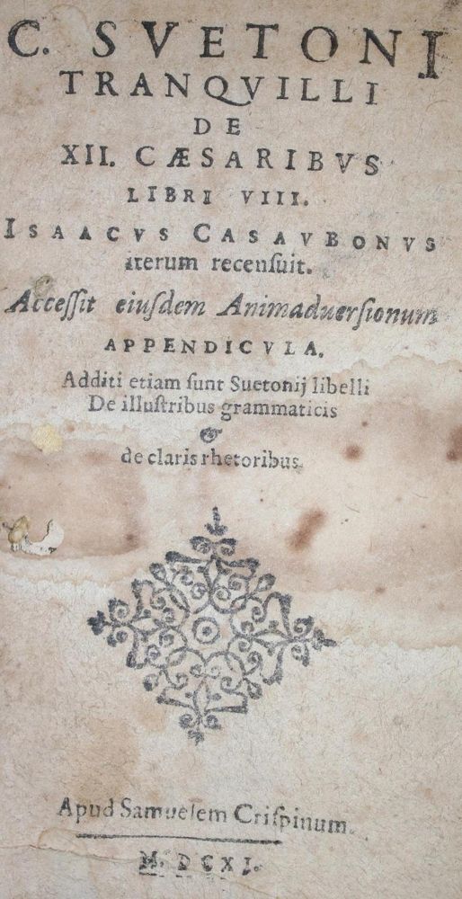 Große Abbildung Nr.1: 134-368 Suetonius Tranquillus,C.: (Alte Drucke, Handschriften und Theologie)