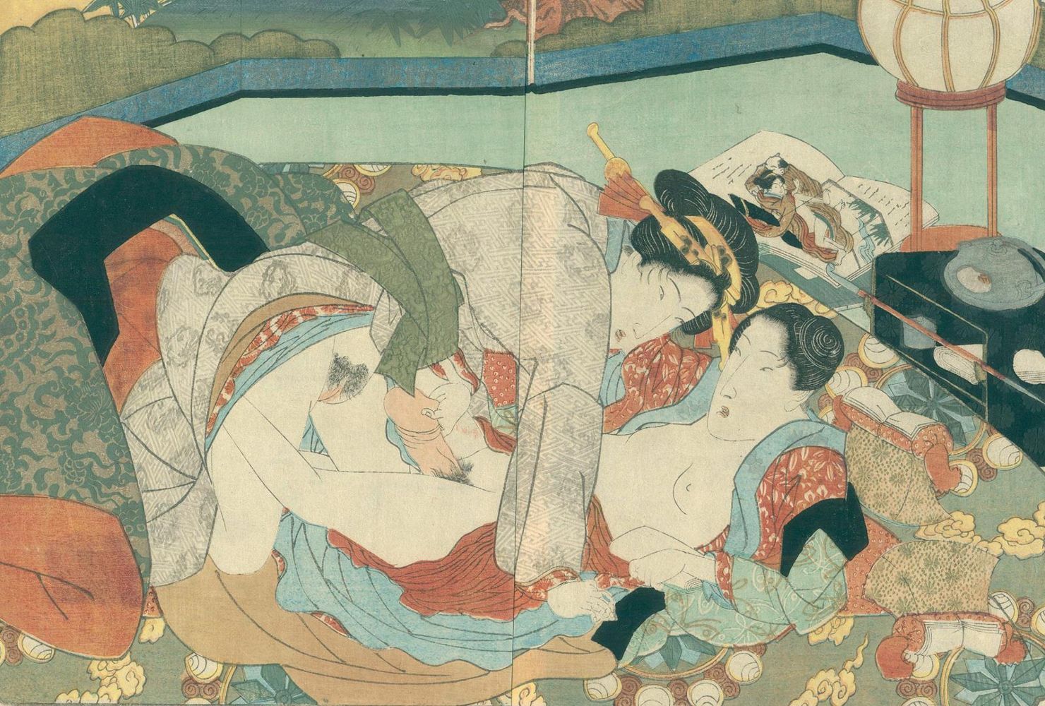 Große Abbildung Nr.1: 134-3739 Shigenobu, Yanagawa: (Künstlergraphik, Japan, Shunga)