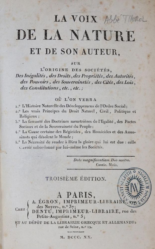 Große Abbildung Nr.2: 134-376 Thorel,(J.B.).: (Alte Drucke, Handschriften und Theologie)