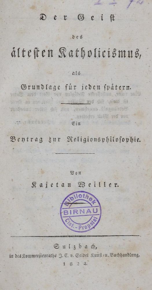 Große Abbildung Nr.2: 134-391 Weiller,K.: (Alte Drucke, Handschriften und Theologie)