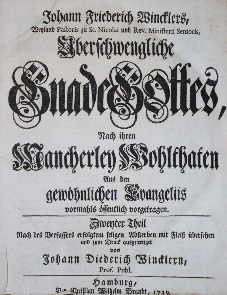 Große Abbildung Nr.1: 134-397 Winckler,J.F.: (Alte Drucke, Handschriften und Theologie)