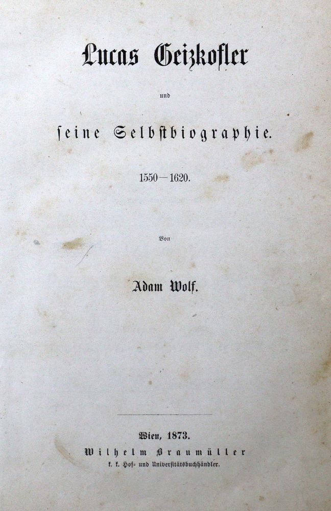 Große Abbildung Nr.1: 134-403 Wolf,A.: (Genealogie und Heraldik, Geizkofler)