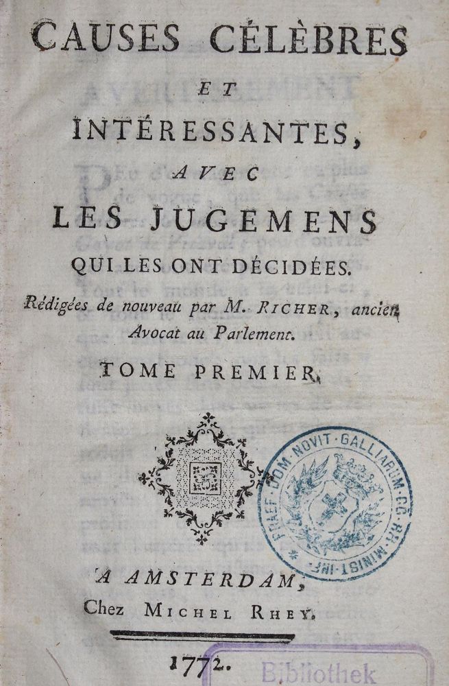 Große Abbildung Nr.1: 134-470 Pitaval,F.G.de.: (Juridica und Kriminologie)