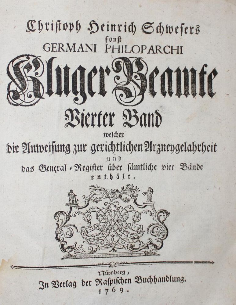 Große Abbildung Nr.1: 134-471 Schweser,C.H. (gen.: Germanus Philoparchus).: (Juridica und Kriminologie)