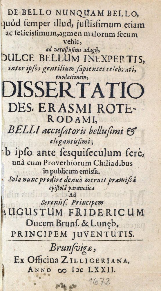 Große Abbildung Nr.1: 134-507 Erasmus Roterodamus,D.: (Militaria)