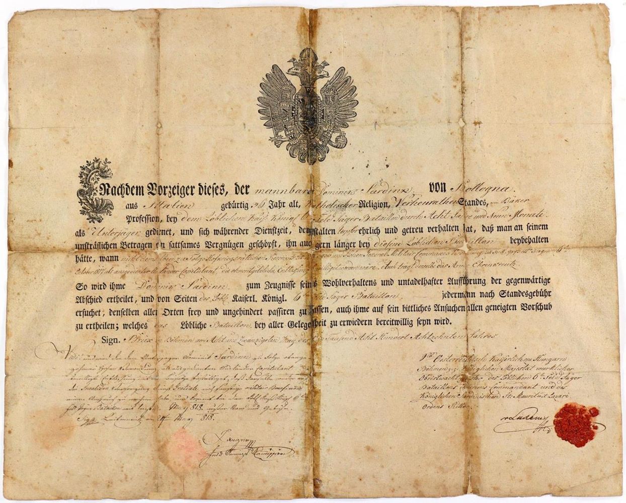 Große Abbildung Nr.1: 134-509 Urkunde.: (Militaria, Handschriften)