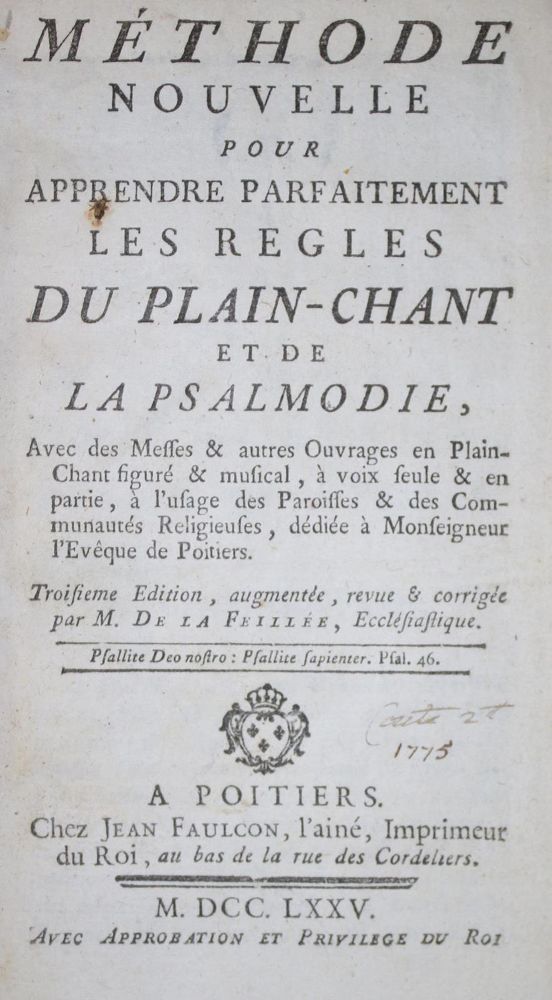 Große Abbildung Nr.1: 134-533 Feillee,(F.)de la.: (Musik)